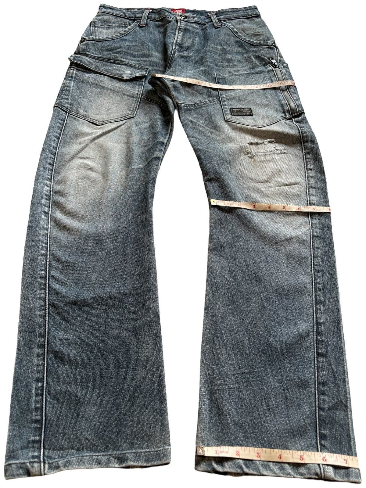 Edwin Vintage Edwin Blue Trip Mud Wash Curved Leg Distress Jean Size US 32 / EU 48 - 14 Thumbnail