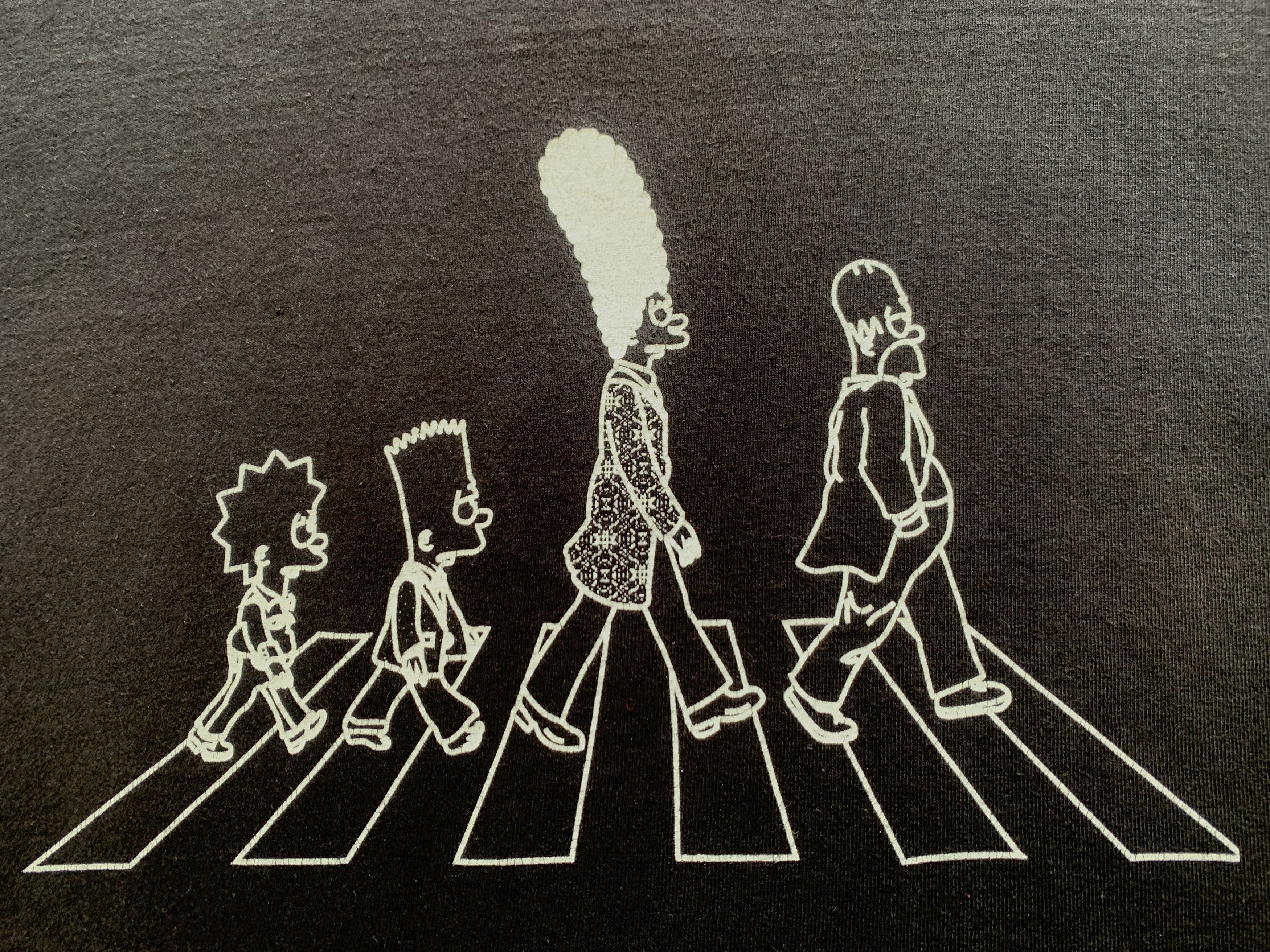 Fruit Of The Loom Rare The Simpsons x The Beatles Abbey Road Vintage T Shirt Size US XL / EU 56 / 4 - 5 Thumbnail