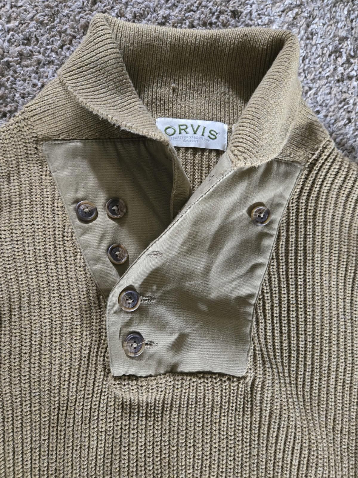 Orvis Orvis Mens L Shawl Collar Infantry Button Sweater Elbow Pads Size US L / EU 52-54 / 3 - 2 Thumbnail
