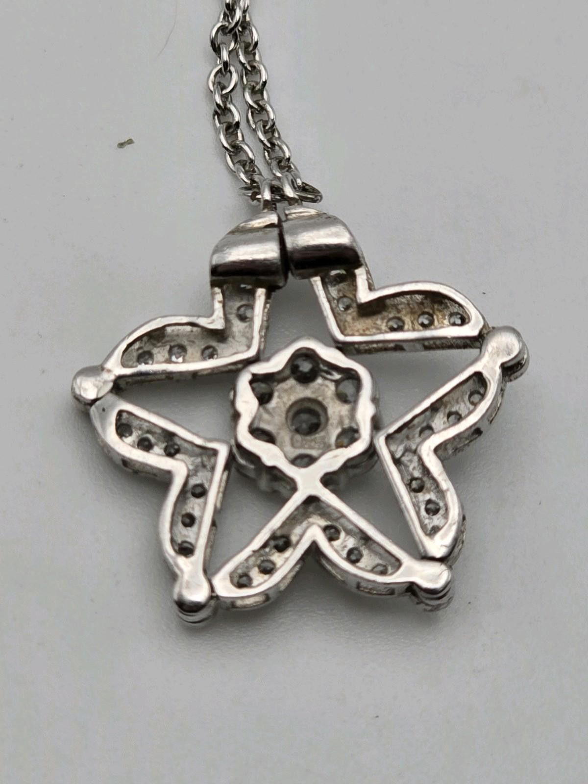 Sterling Silver Sterling Silver CZ Star Pendant Necklace 16.5–18" Adjustable Size ONE SIZE - 6 Thumbnail