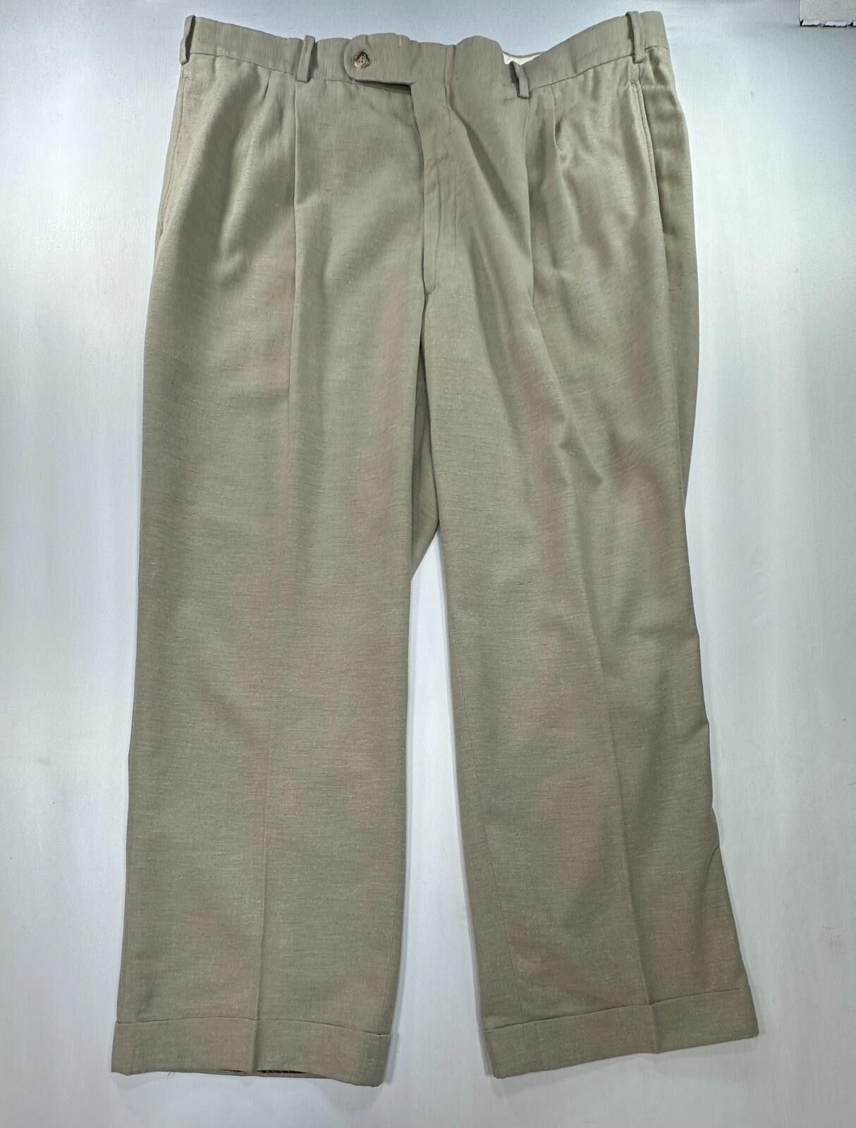 Tom James Tom James Royal Classic Pleated Dress Pants Brown Men 40/28 Size US 40 / EU 56 - 1 Thumbnail
