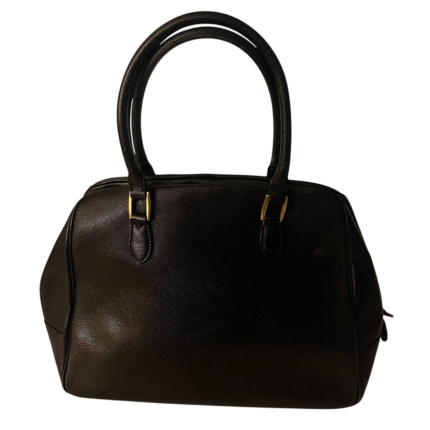 Vintage Coach Black Full-Grain Cowhide Top Handle Bag