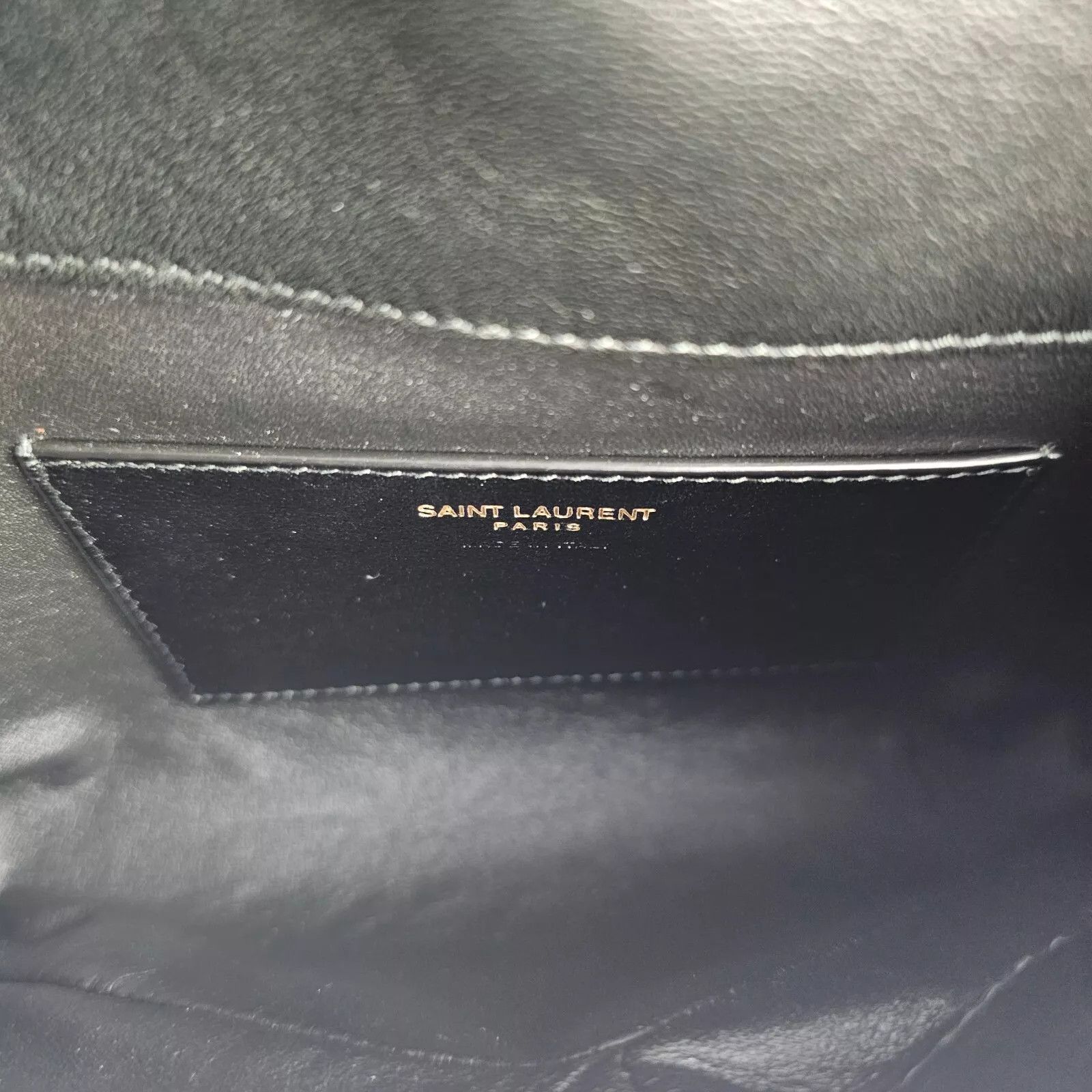 Saint Laurent Paris YSL Cassandre Small Black Leather Envelope Pouch New Size ONE SIZE - 9 Thumbnail