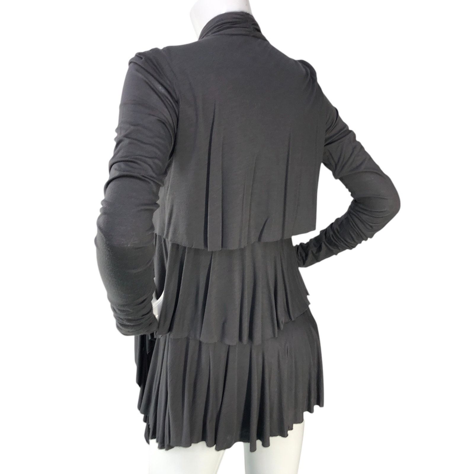 Bailey 44 Bailey 44 Size S Cardigan Open Tiered Ruffle Gray USA MADE Size S / US 4 / IT 40 - 6 Thumbnail