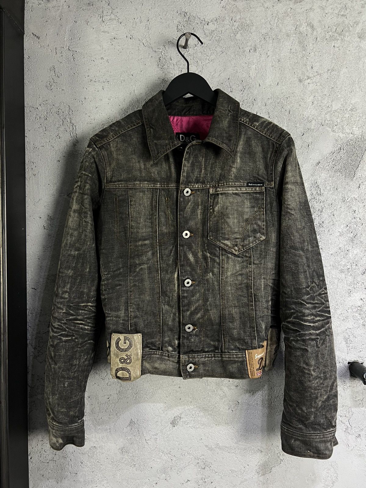 Dolce & Gabbana Dolce & Gabbana AW2003 Archive Tags Grey Raw Denim Jacket Size S / US 4 / IT 40 - 1 Thumbnail