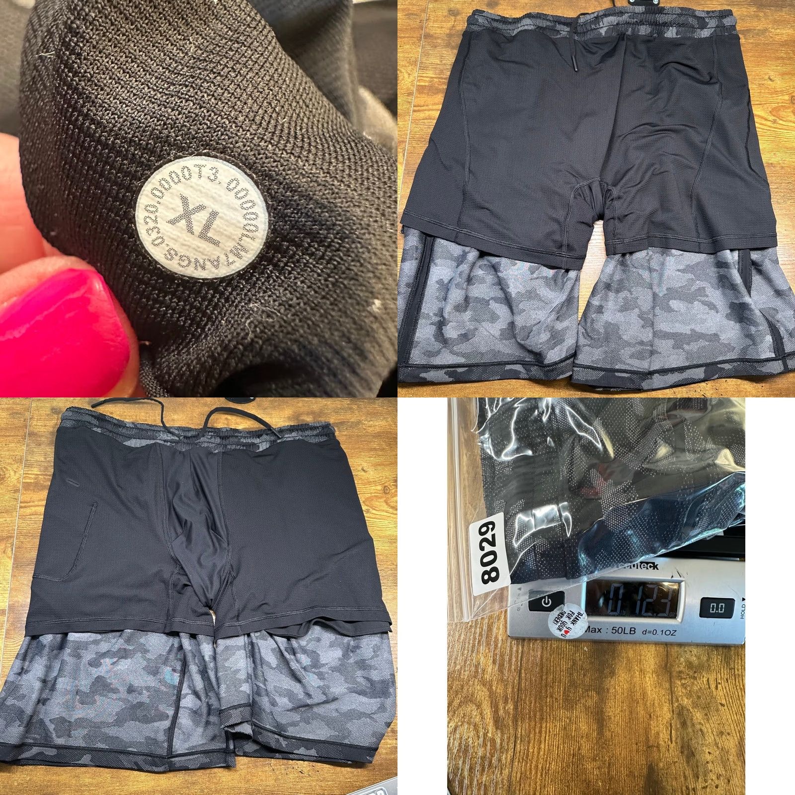 Lululemon Lululemon Mens XL Camo Athletic Shorts Grey Black Textured Drawstring Training Size US 36 / EU 52 - 8 Thumbnail