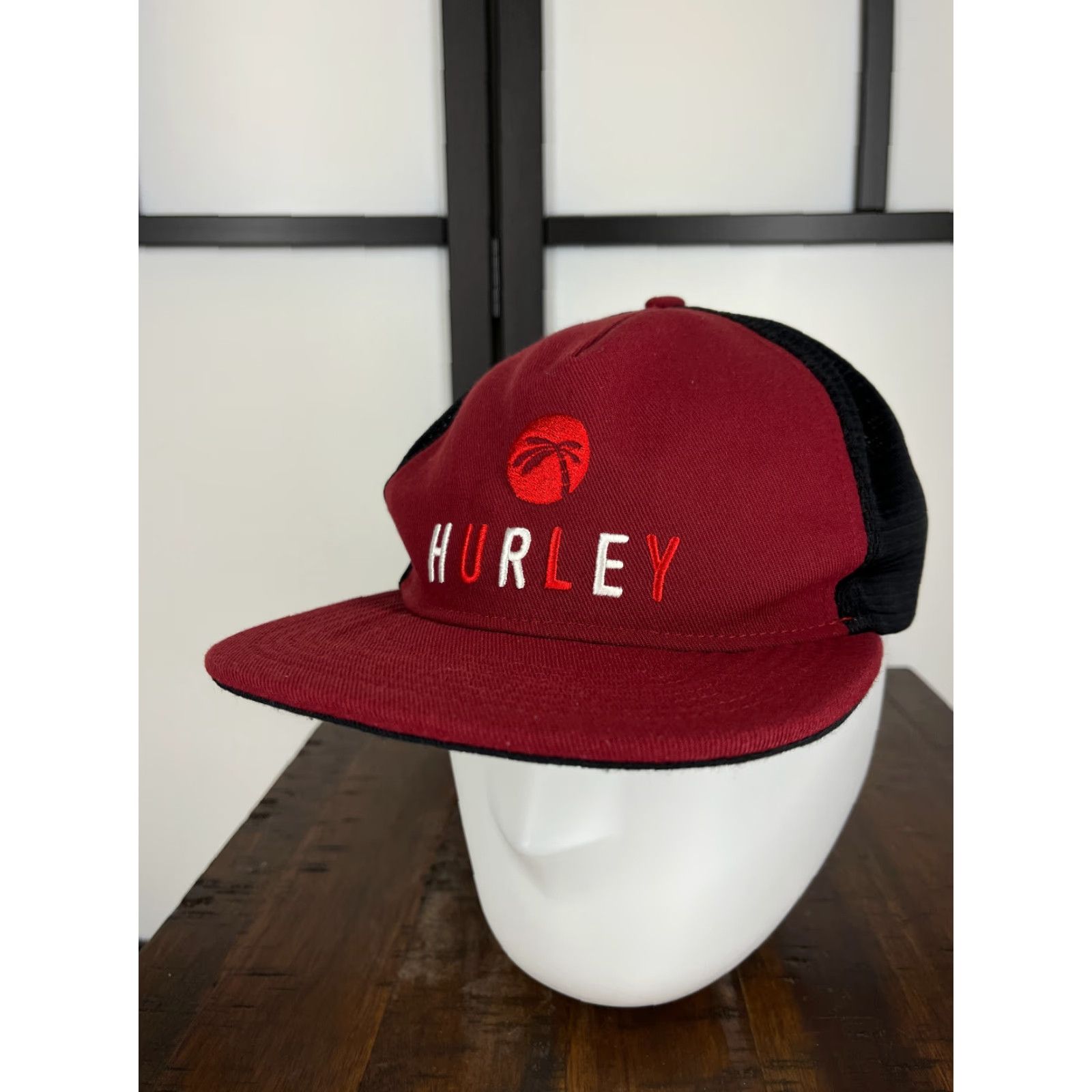 Hurley Hurley Hat Cap Snap Back Adult One Size Red Trucker 100% Polyester Palm Skate Beach Adjustable Men Hat Size ONE SIZE - 4 Thumbnail