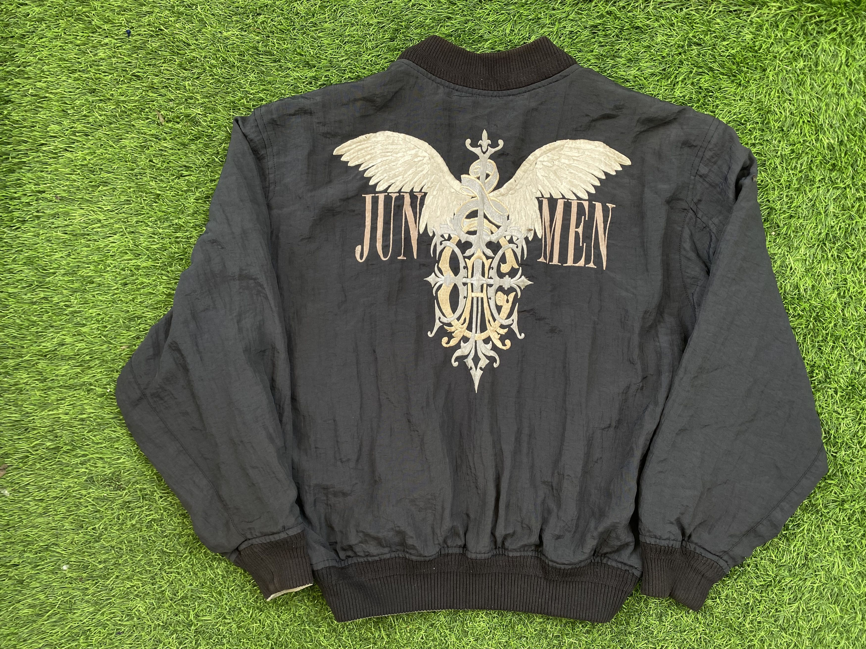 Japanese Brand Vintage Jun Men Bomber Reversible Embordiery Jacket Size US L / EU 52-54 / 3 - 1 Thumbnail