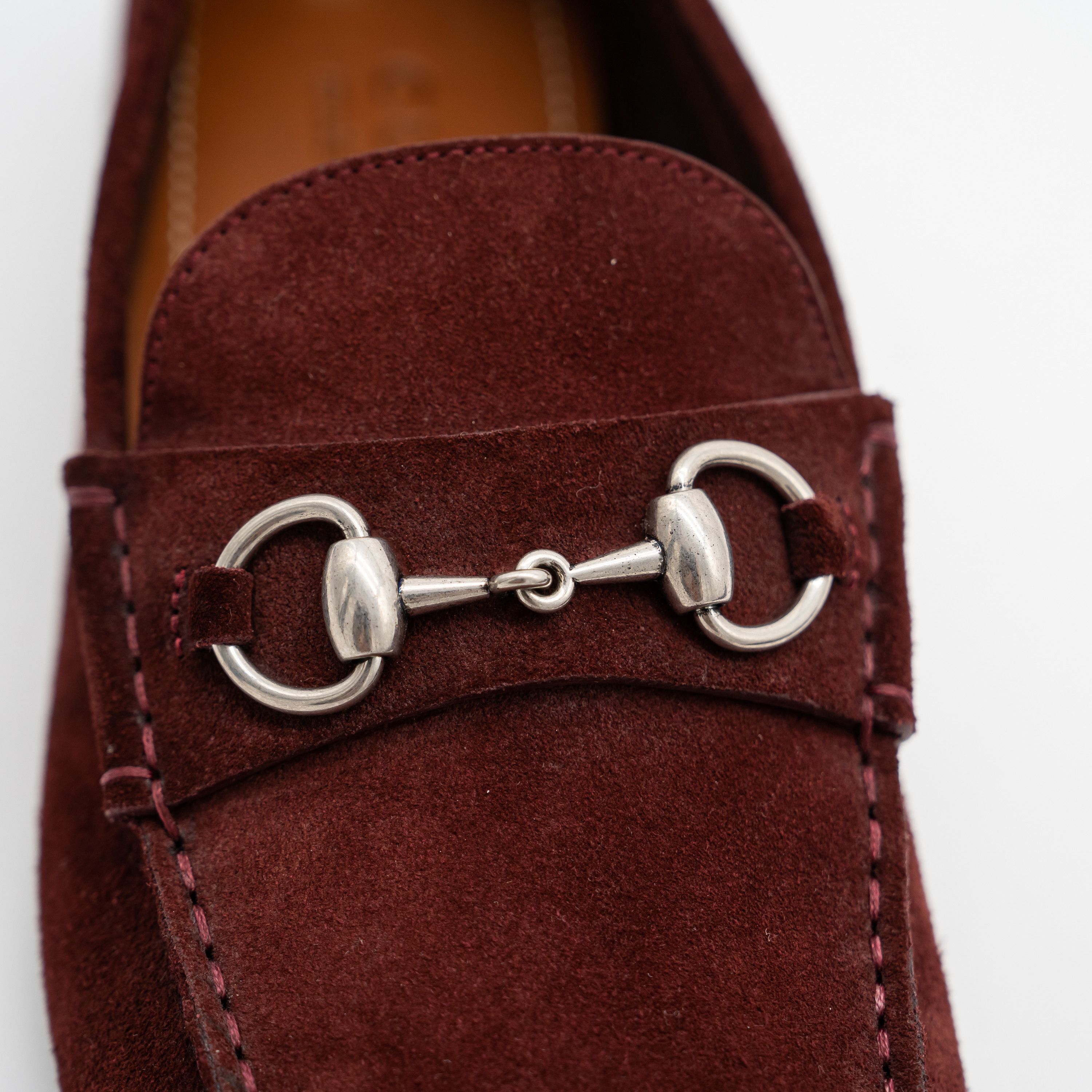 Gucci 7G 7.5 US Gucci Burgundy Red Suede Loafers Driver Horsebit Size US 7.5 / EU 40-41 - 8 Thumbnail