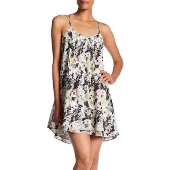 Sanctuary Sanctuary S Floral Tank Slip Dress V Neck Pintuck Smocked SP Size S / US 4 / IT 40 - 7 Thumbnail