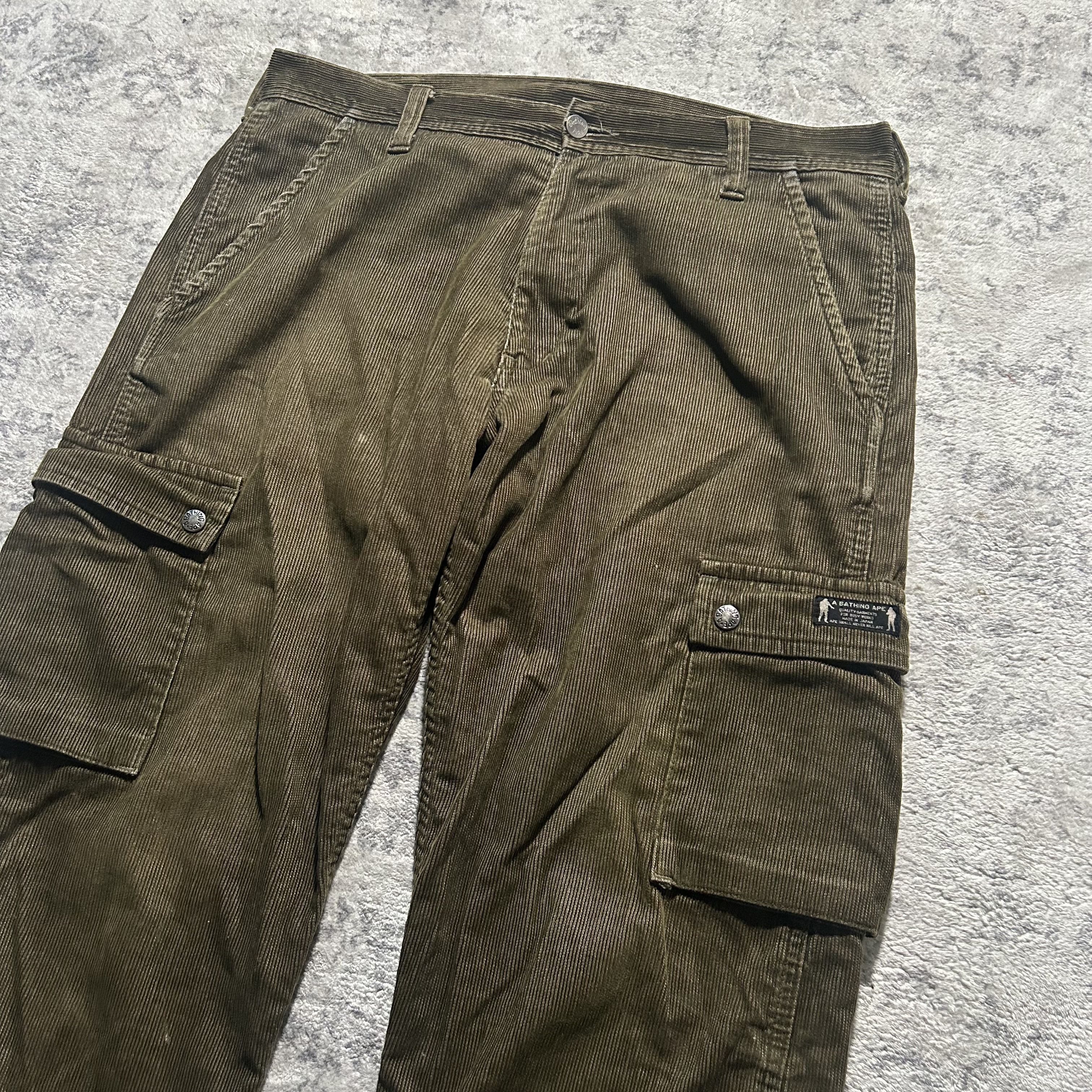 Bape Vintage Bape Corduroy Cargo Pants | XL Size US 32 / EU 48 - 2 Thumbnail