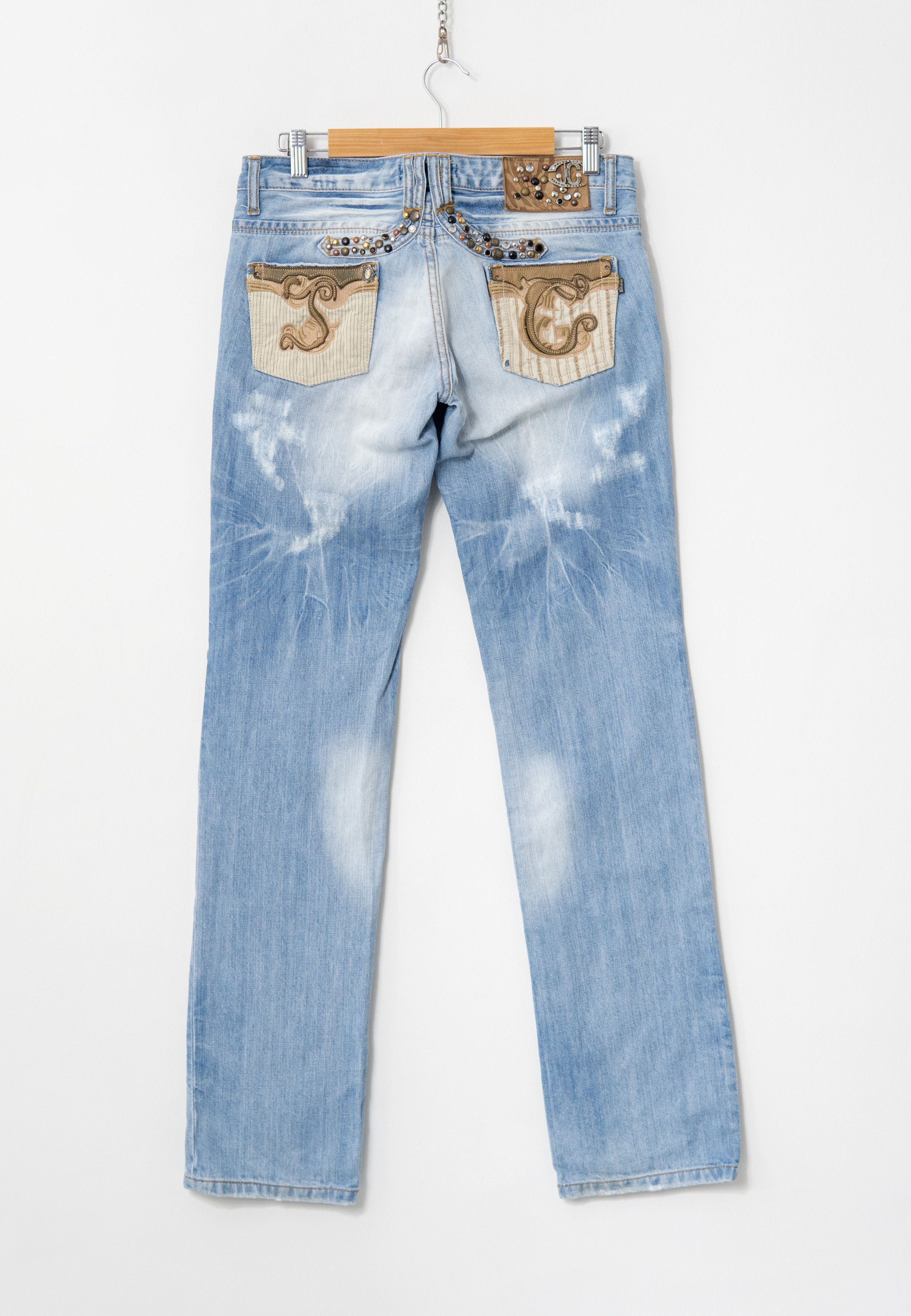 Just Cavalli Just Cavalli Light Blue Distressed Jeans W29 Straight Leg Size 29" - 5 Thumbnail