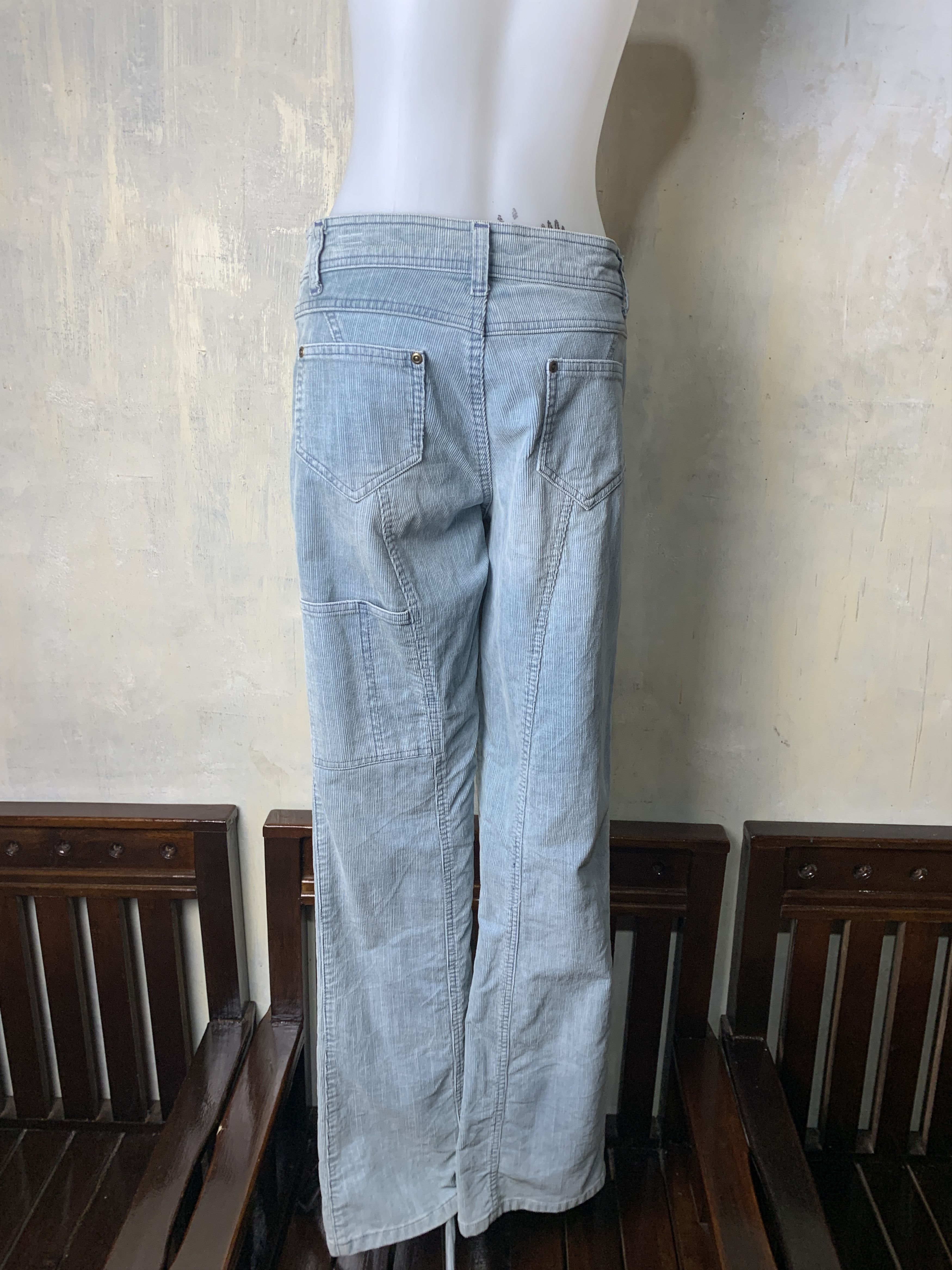 Japanese Brand ikka Baby Blue Corduroy Boot Cut Flare Pants (30) Size 30" / US 8 / IT 44 - 3 Thumbnail