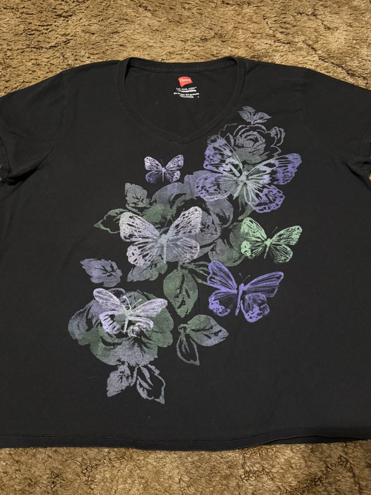 Vintage Vintage Butterfly Flower Art Tee Womans 2XLarge Size M / US 6-8 / IT 42-44 - 2 Thumbnail