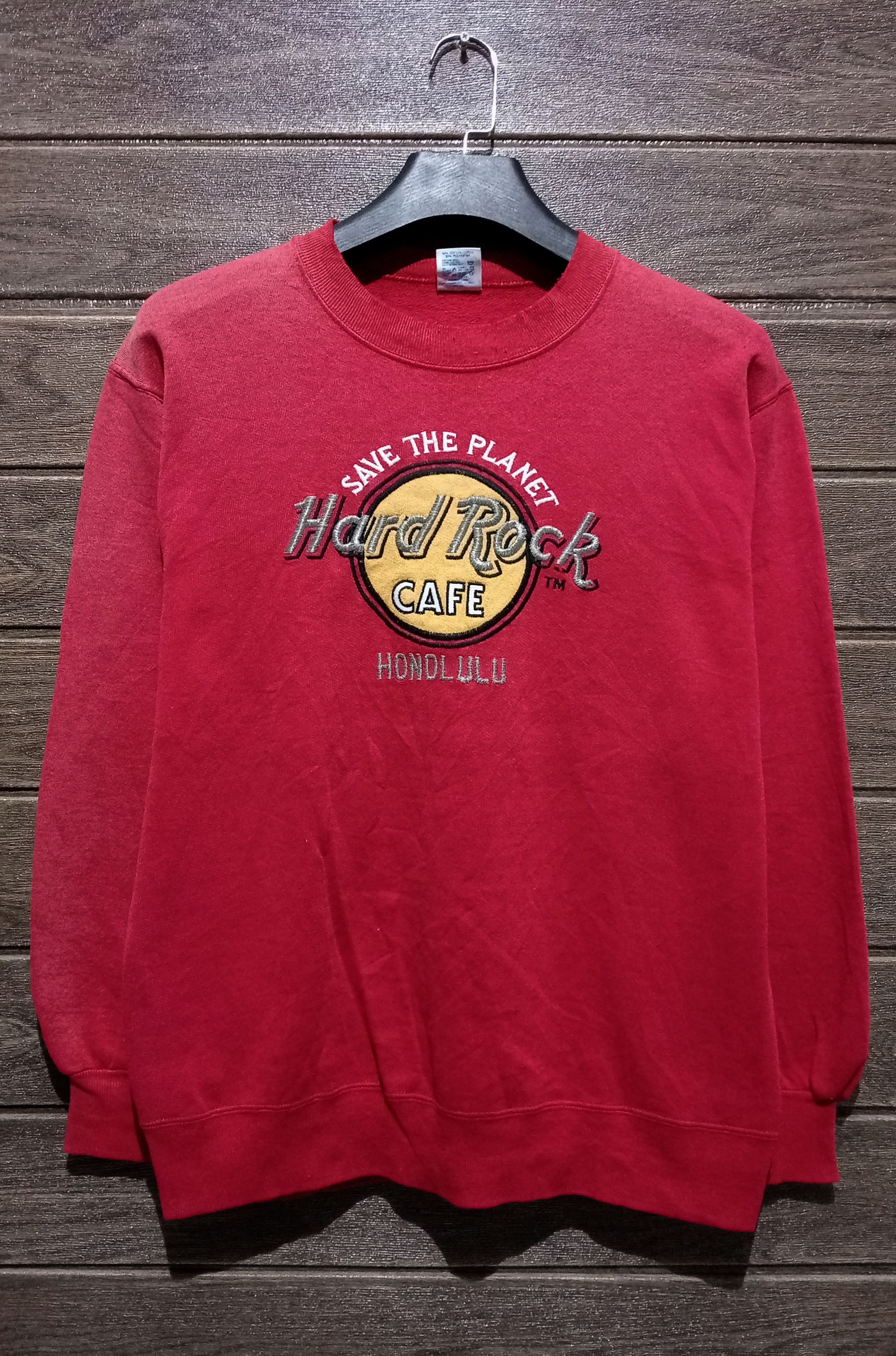 Hard Rock Cafe × Jerzees Vintage '90s Hard Rock Cafe Honolulu Embroidery Sweatshirt Size US M / EU 48-50 / 2 - 1 Thumbnail