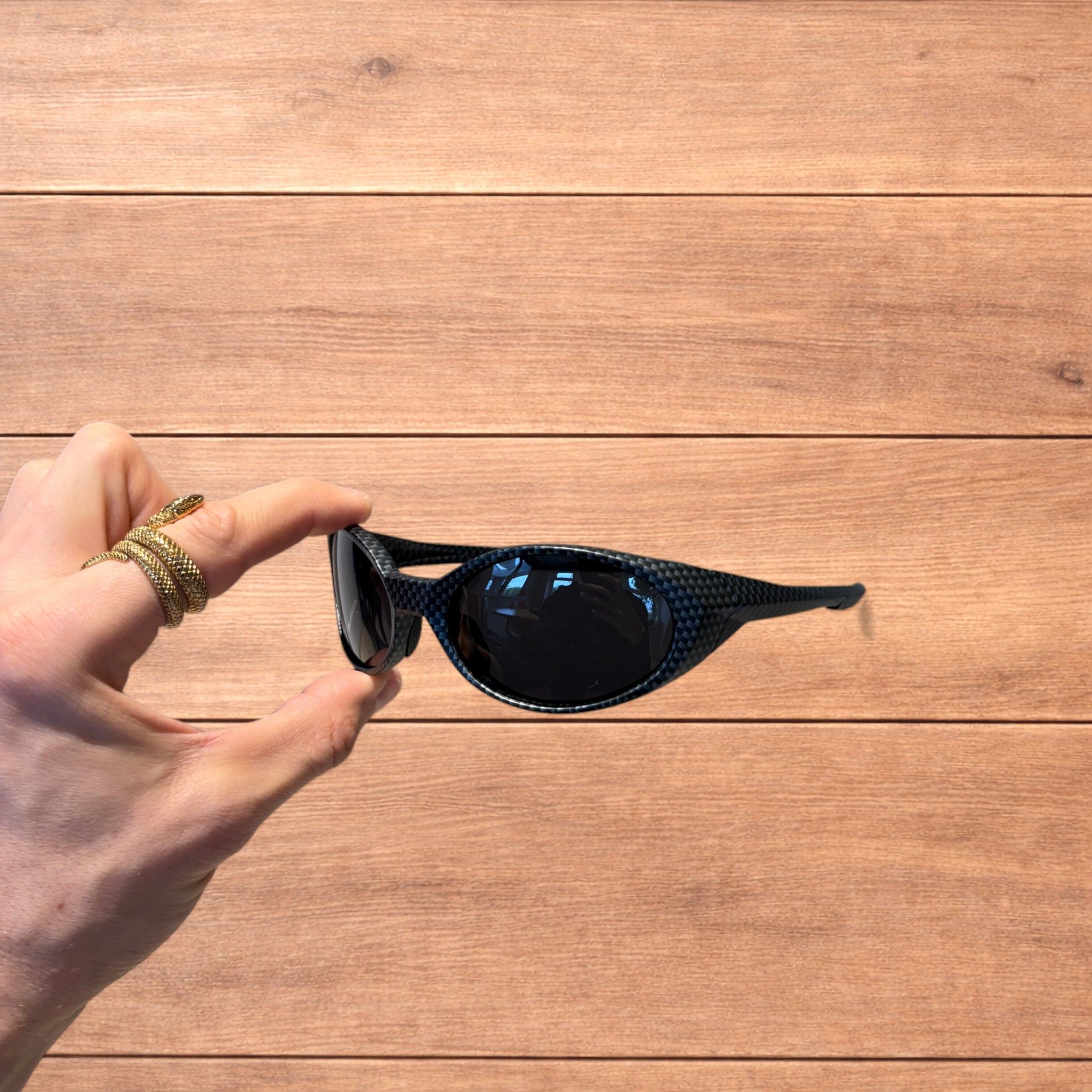 Japanese Brand Mirrored polarised sunglasses in graphite w/ black lens. Size ONE SIZE - 2 Thumbnail