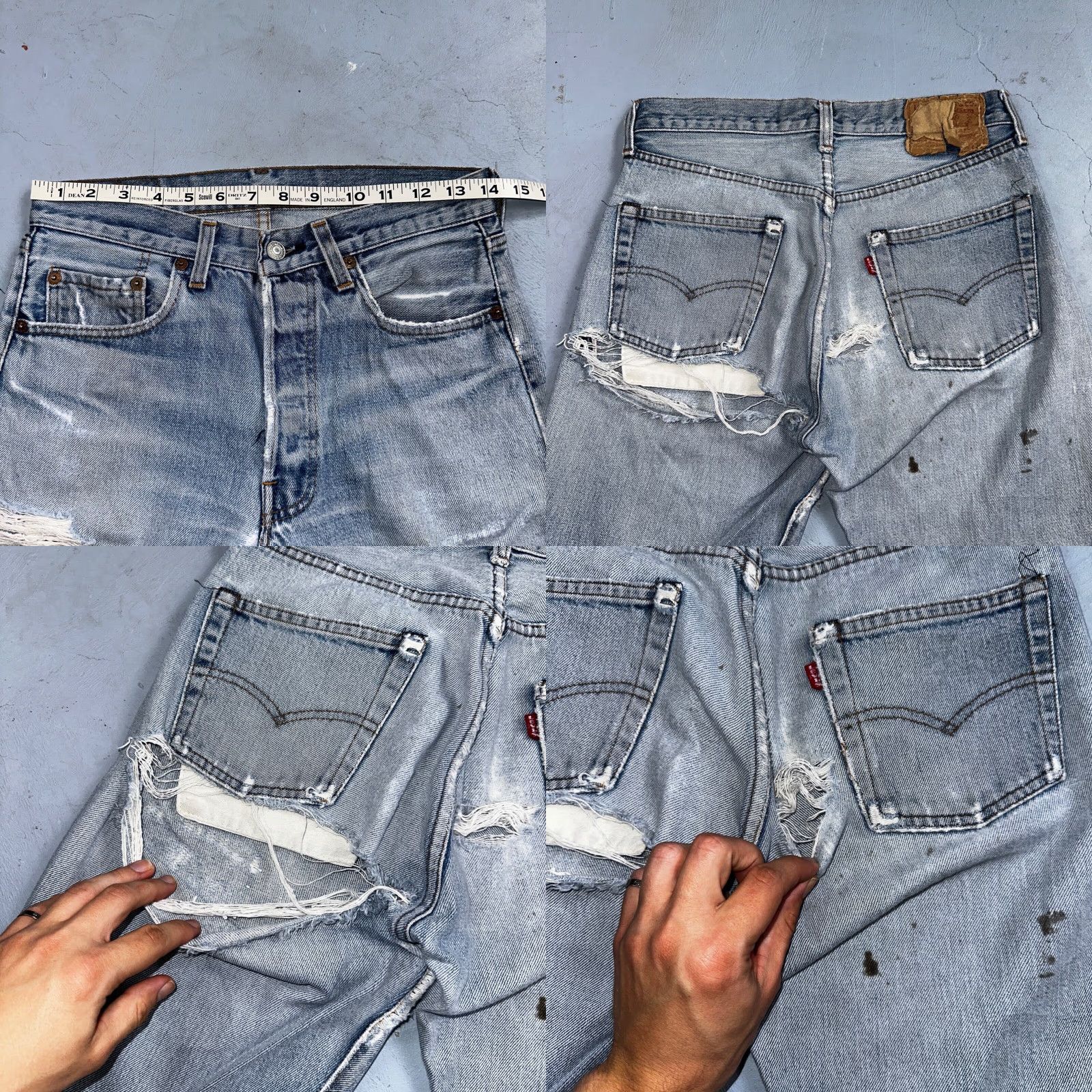 Levi's VINTAGE Levi's 501 Jeans 80s Redline Selvedge USA XX Light Wash 30x34 28 Regular Men Blue Cotton Denim Straight Jeans Mens Size US 28 / EU 44 - 9 Thumbnail