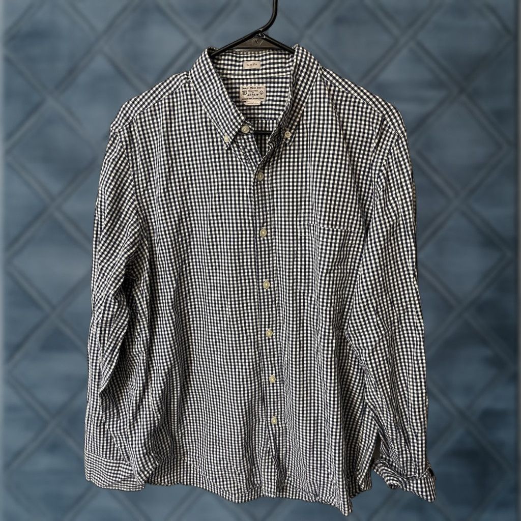 J.Crew J.CREW Slim Fit Long Sleeve Button Down Shirt Blue Gingham Plaid Size Large Mens Size US L / EU 52-54 / 3 - 1 Thumbnail