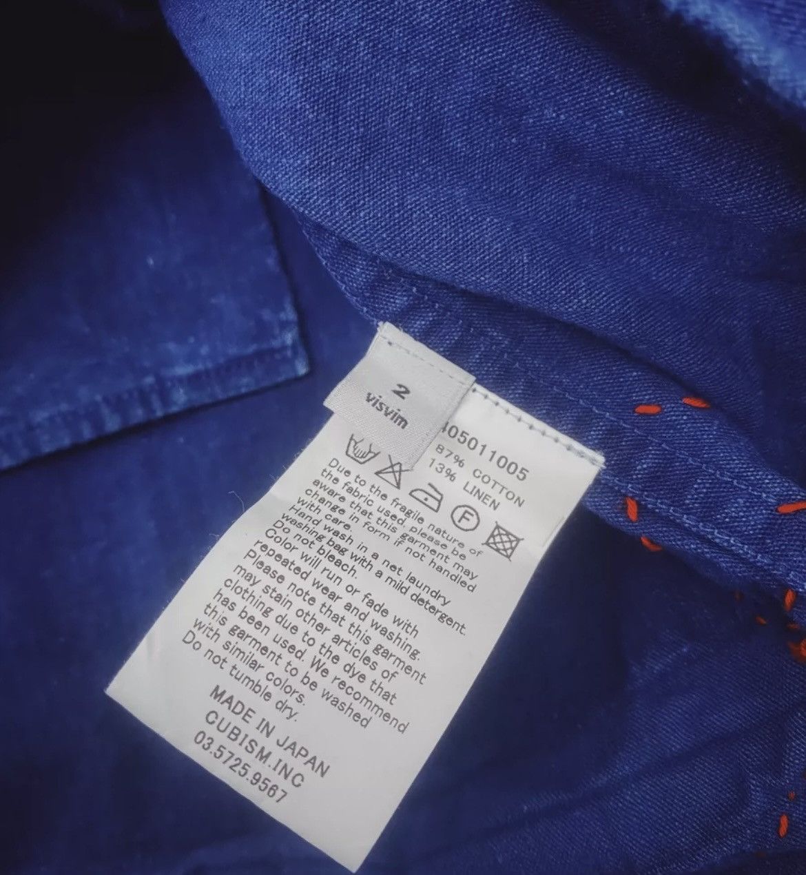 Visvim VisVim blue dye spiky shirt Size US M / EU 48-50 / 2 - 6 Thumbnail