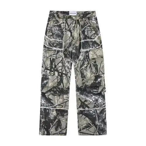 Japanese Brand × Vintage Retro hip-hop raw edge multi-pocket cargo jeans Size US 32 / EU 48 - 3 Thumbnail