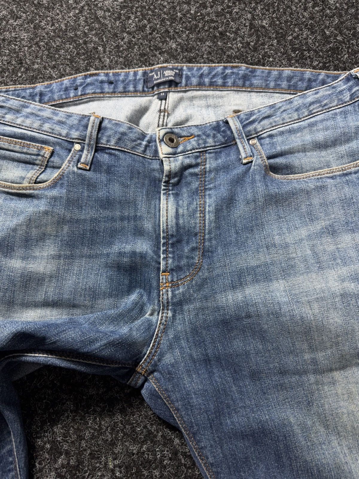 Giorgio Armani 00s AJ Armani Jeans J06 Slim Fit Dirty Distressed Jeans Size US 33 - 8 Thumbnail