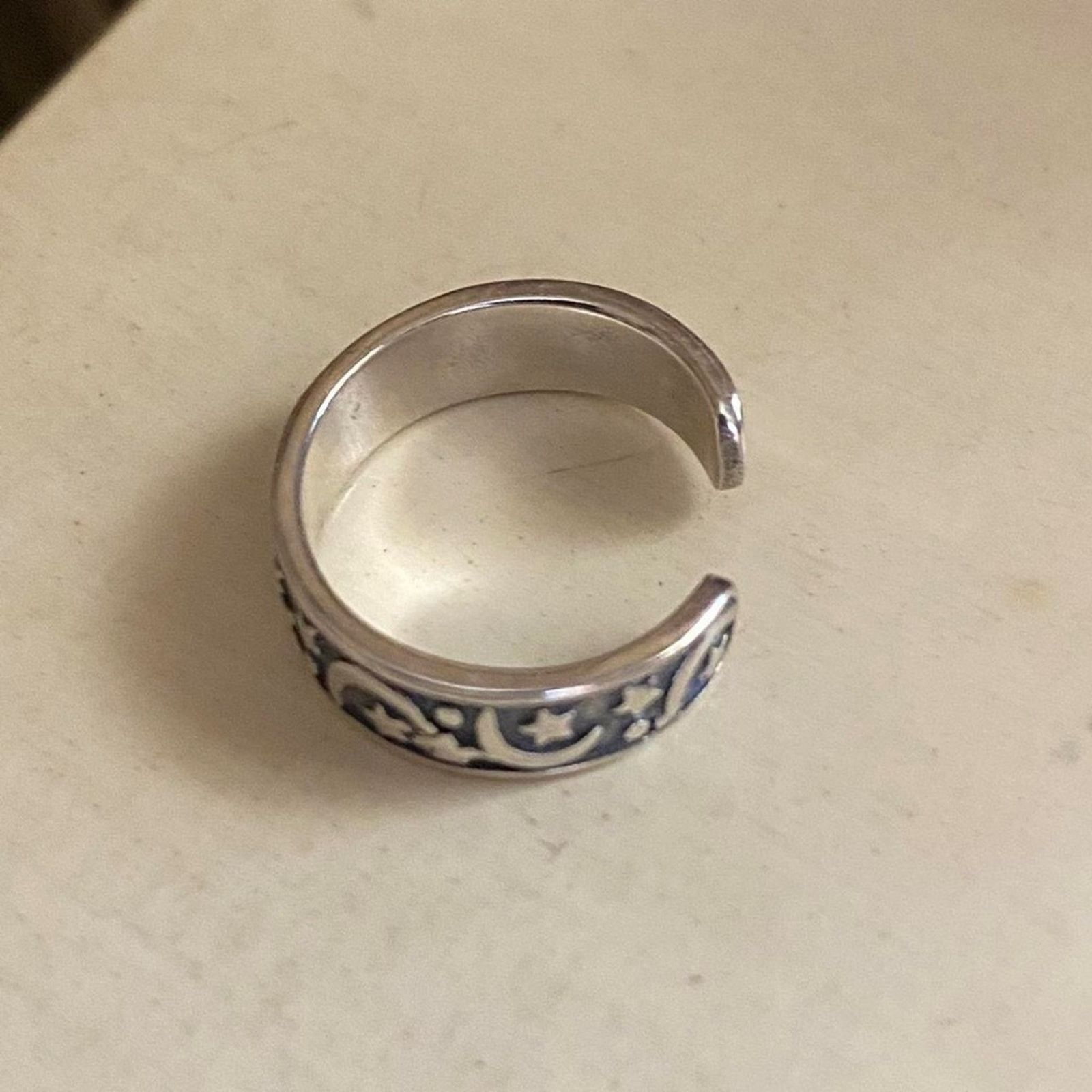 The Unbranded Brand Moon & Stars Sterling Silver Band Toe Ring Size ONE SIZE - 4 Thumbnail