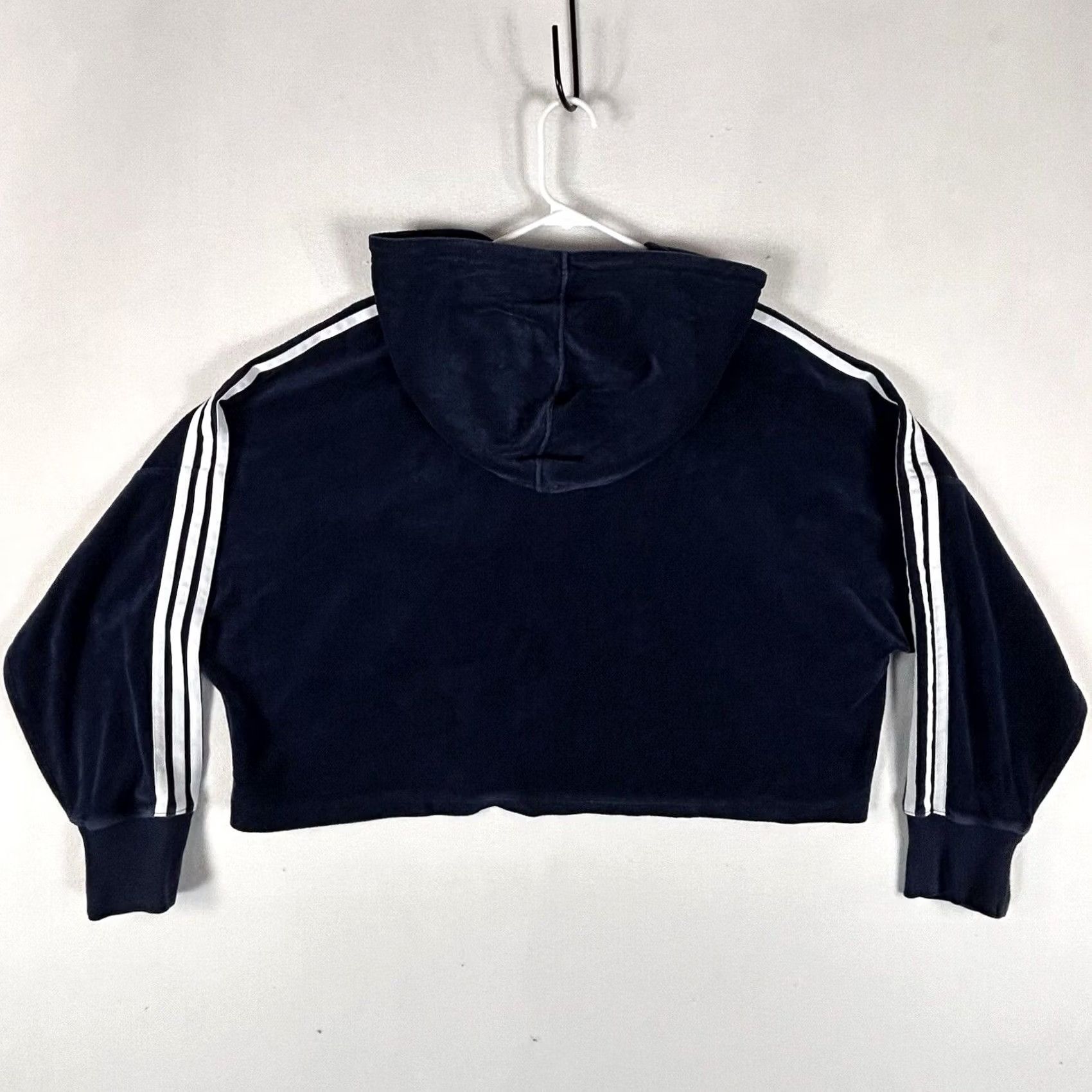 Adidas VINTAGE Adidas Velour Crop Track Jacket Womens Medium Blue Pullover Hoodie Y2k Size M / US 6-8 / IT 42-44 - 6 Thumbnail