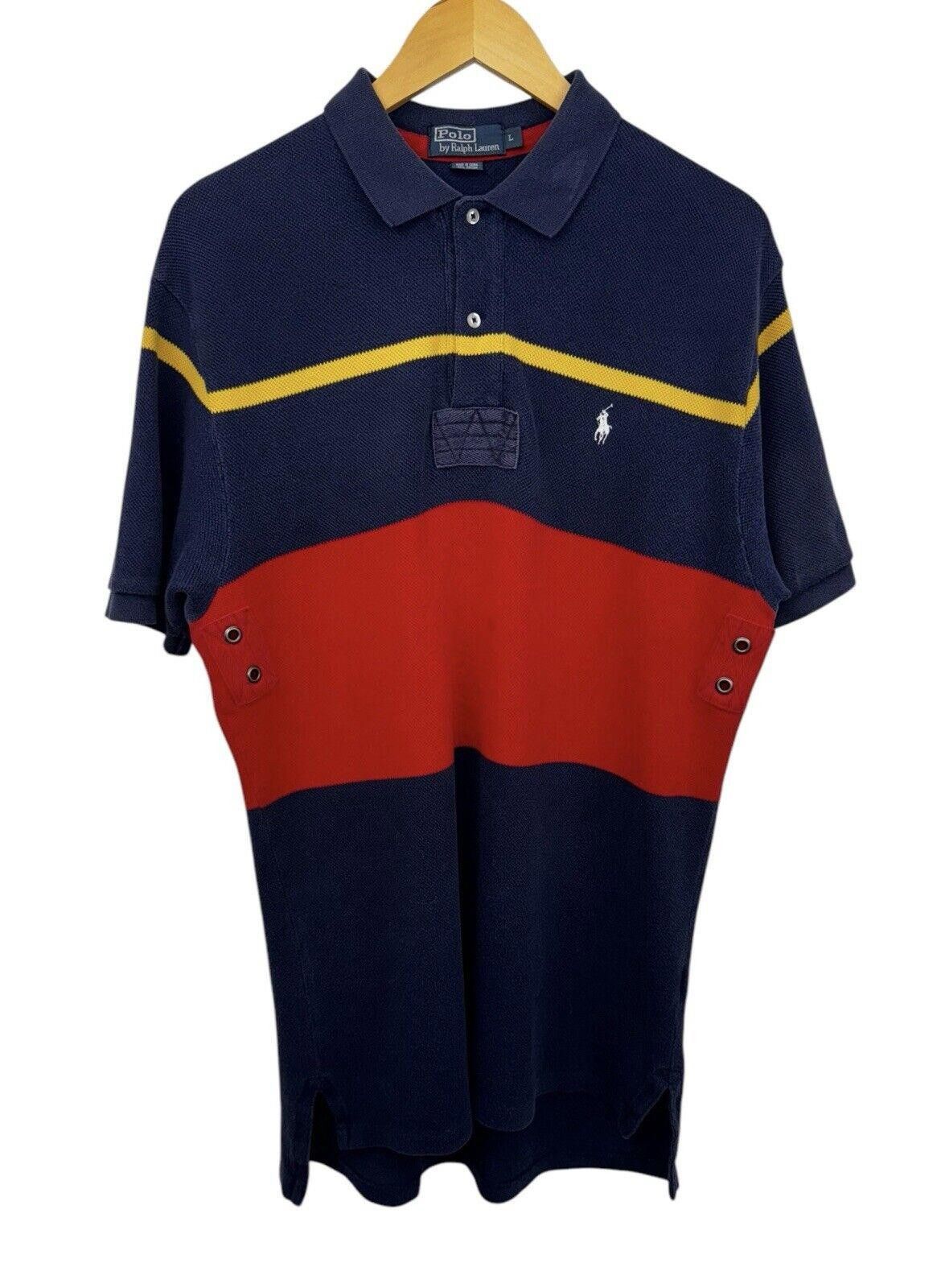 Polo Ralph Lauren VTG Polo Ralph Lauren 90s Striped Pony Vented Polo Shirt L Size US L / EU 52-54 / 3 - 1 Thumbnail