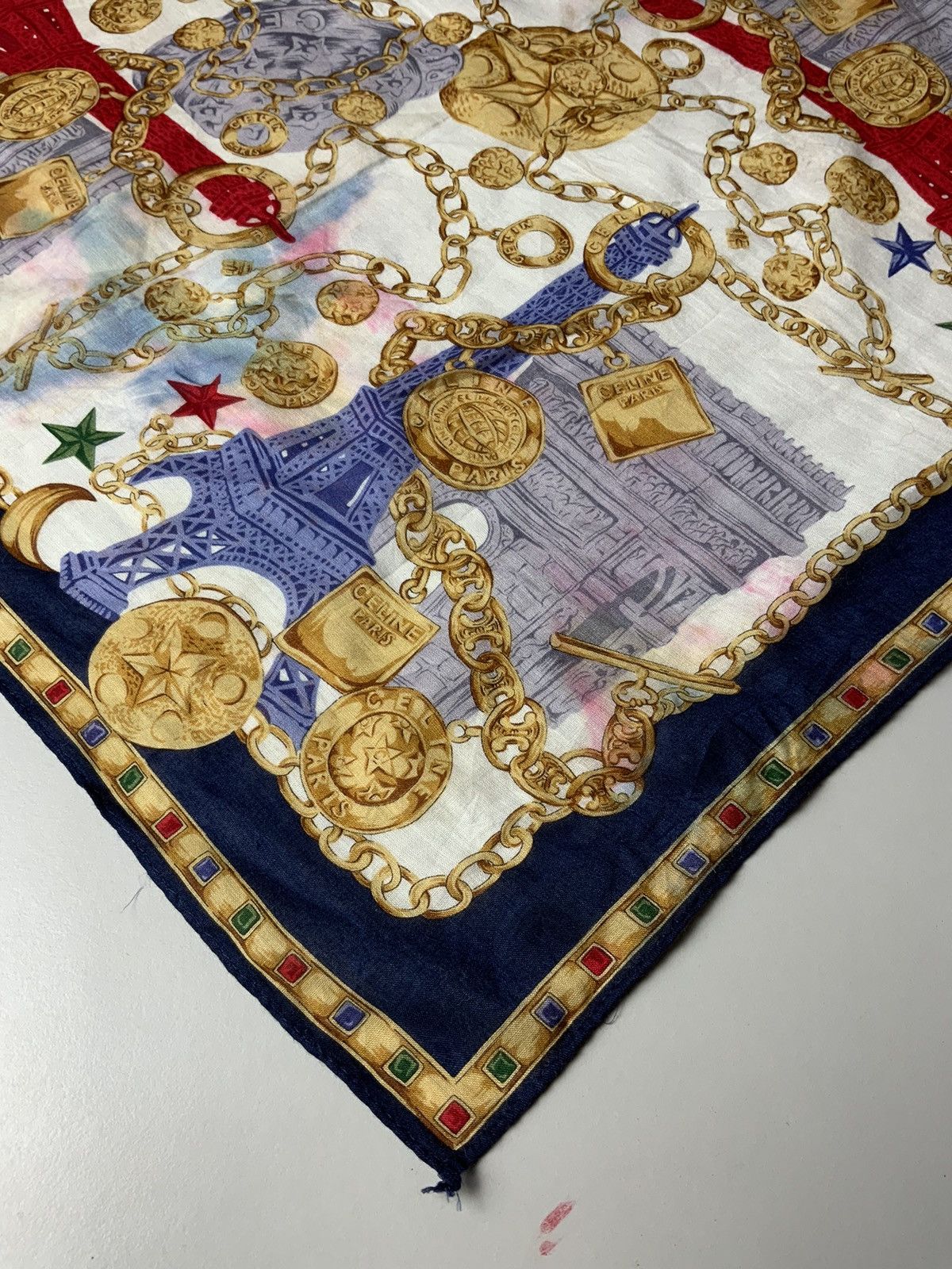 Celine Vintage Celine Paris Monogram Fade Bandana Handkercheif Size ONE SIZE - 8 Thumbnail