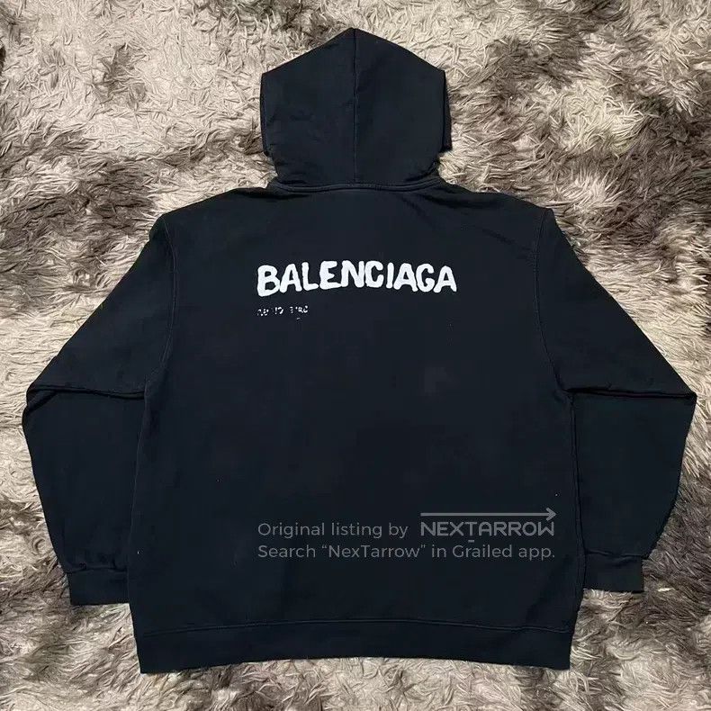 Balenciaga Balenciaga Black blurred logo sweatshirt Size US XL / EU 56 / 4 - 2 Thumbnail