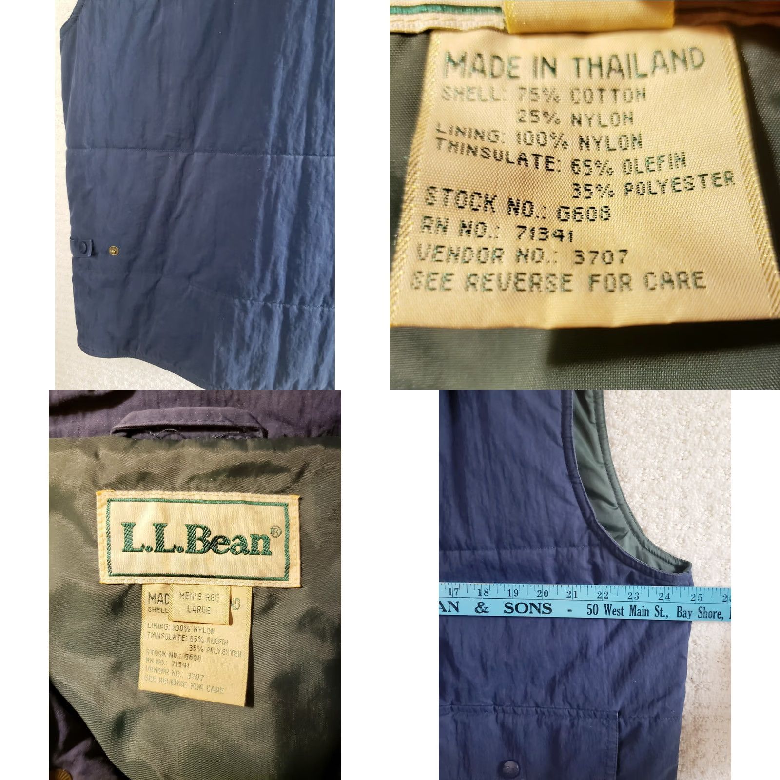 Vintage VINTAGE L.L. Bean Vest Windbreaker Full Zip Blue Green Interior L Mens Regular Size L Reg. Size US L / EU 52-54 / 3 - 8 Thumbnail