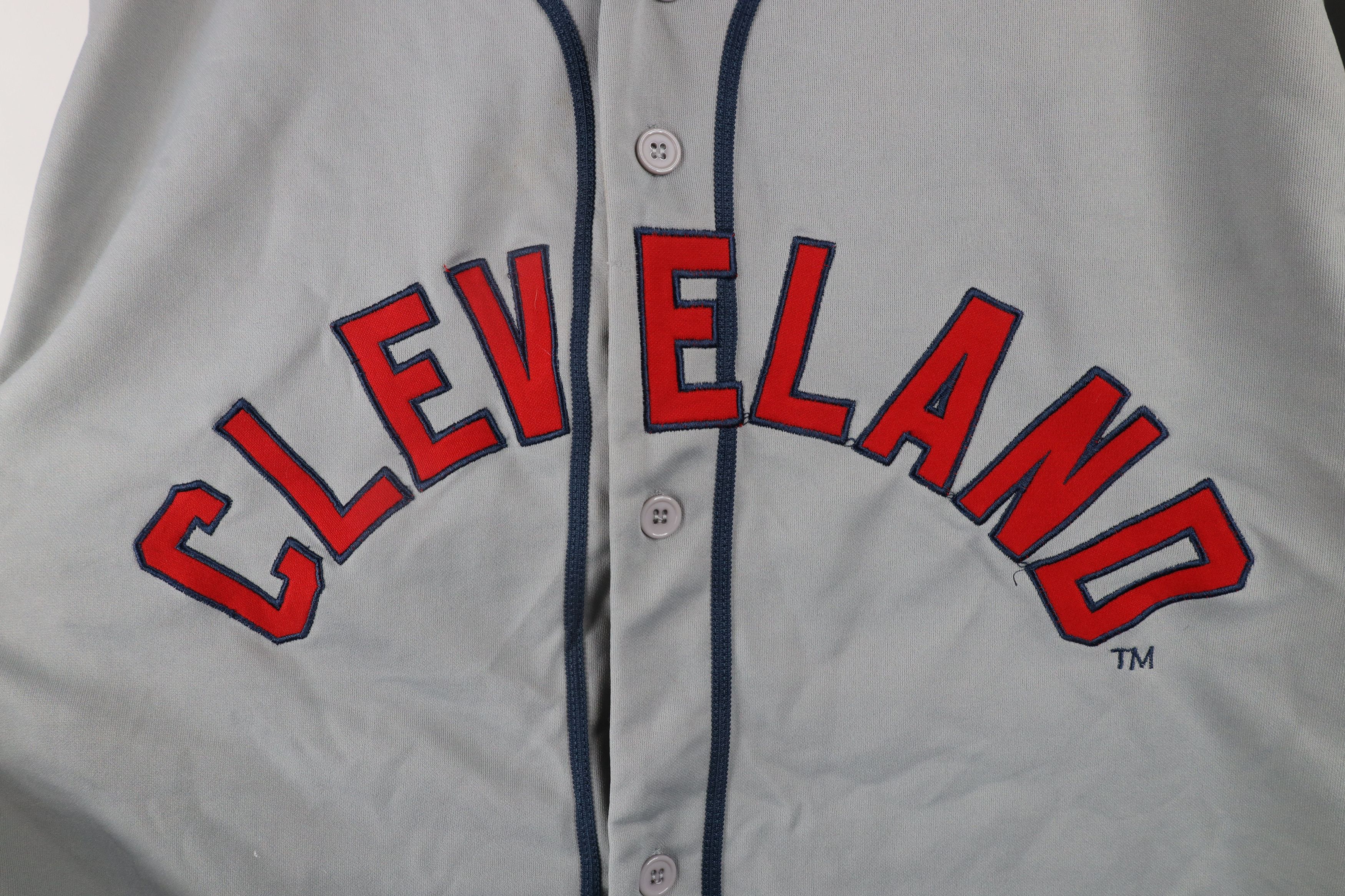 Vintage Vintage Spell Out Cleveland Indians Baseball Jersey Gray Size US XL / EU 56 / 4 - 4 Thumbnail