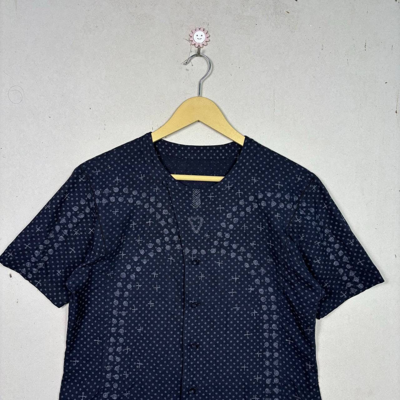 Issey Miyake HaaT Issey Miyake Black Cotton Embroidery Short Sleeve Shirt Size US M / EU 48-50 / 2 - 3 Thumbnail