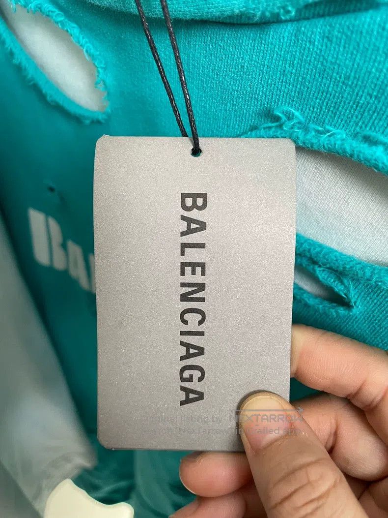 Balenciaga Balenciaga Double Layer Destroyed Hoodie Size US XS / EU 42 / 0 - 9 Thumbnail