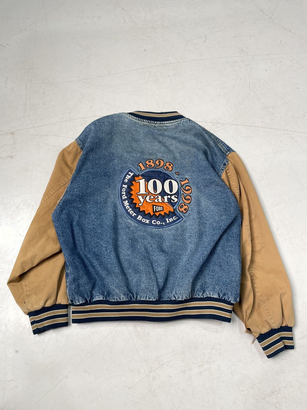 Carhartt × Vintage 90s denim varsity jacket Size US M / EU 48-50 / 2 - 2 Thumbnail