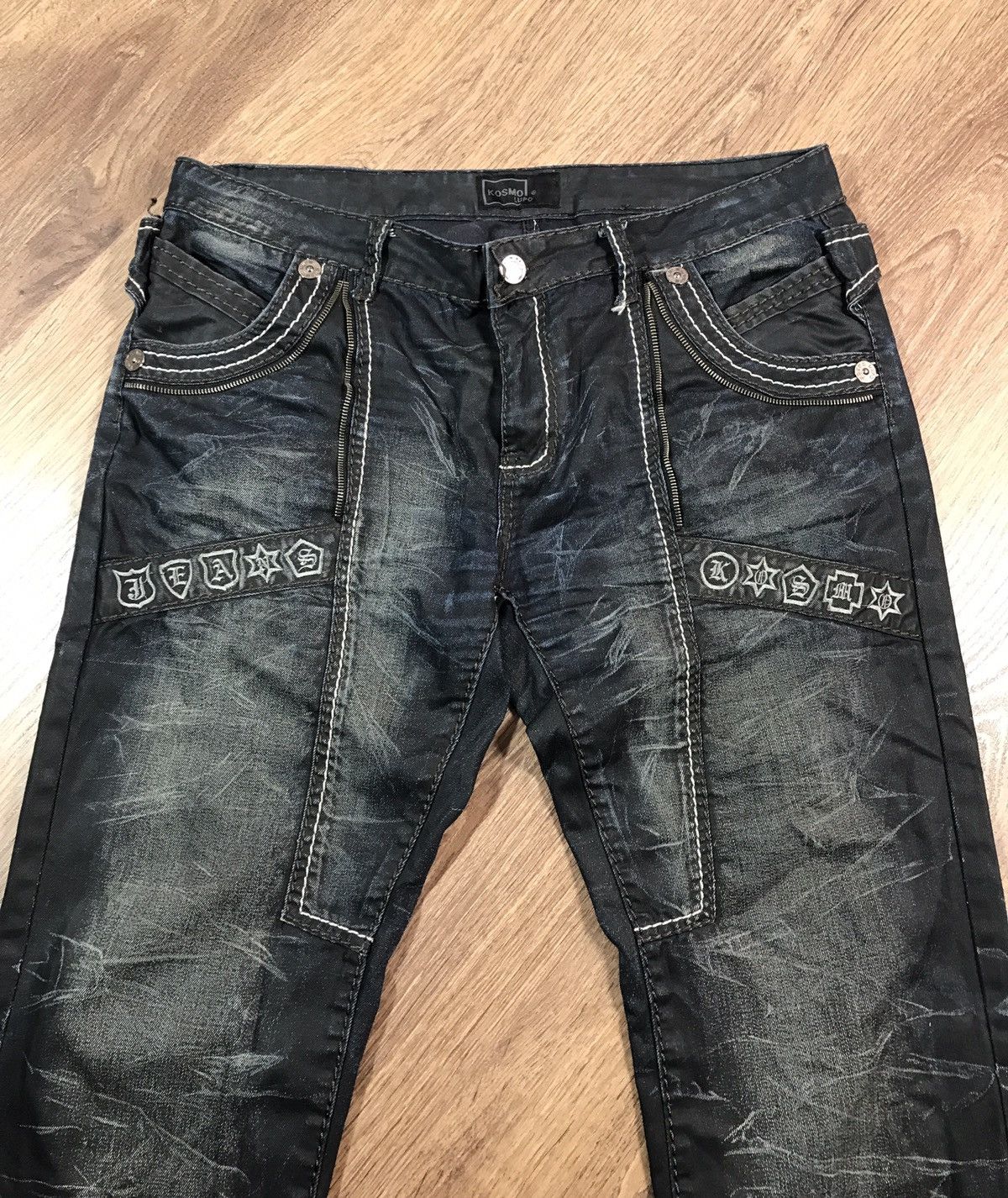 Vintage Vintage Kosmo Lupo Distressed Denim Pants Size US 38 / EU 54 - 3 Thumbnail