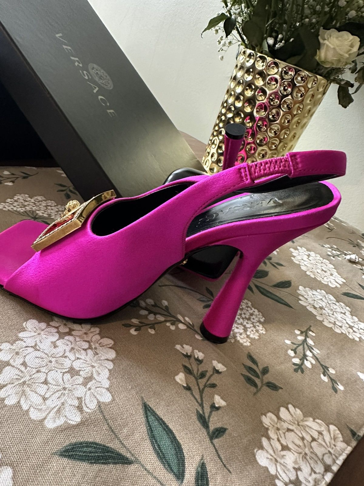 Versace Versace Pink High-Heeled Slingback Sandals Size US 6.5 / IT 36.5 - 6 Thumbnail
