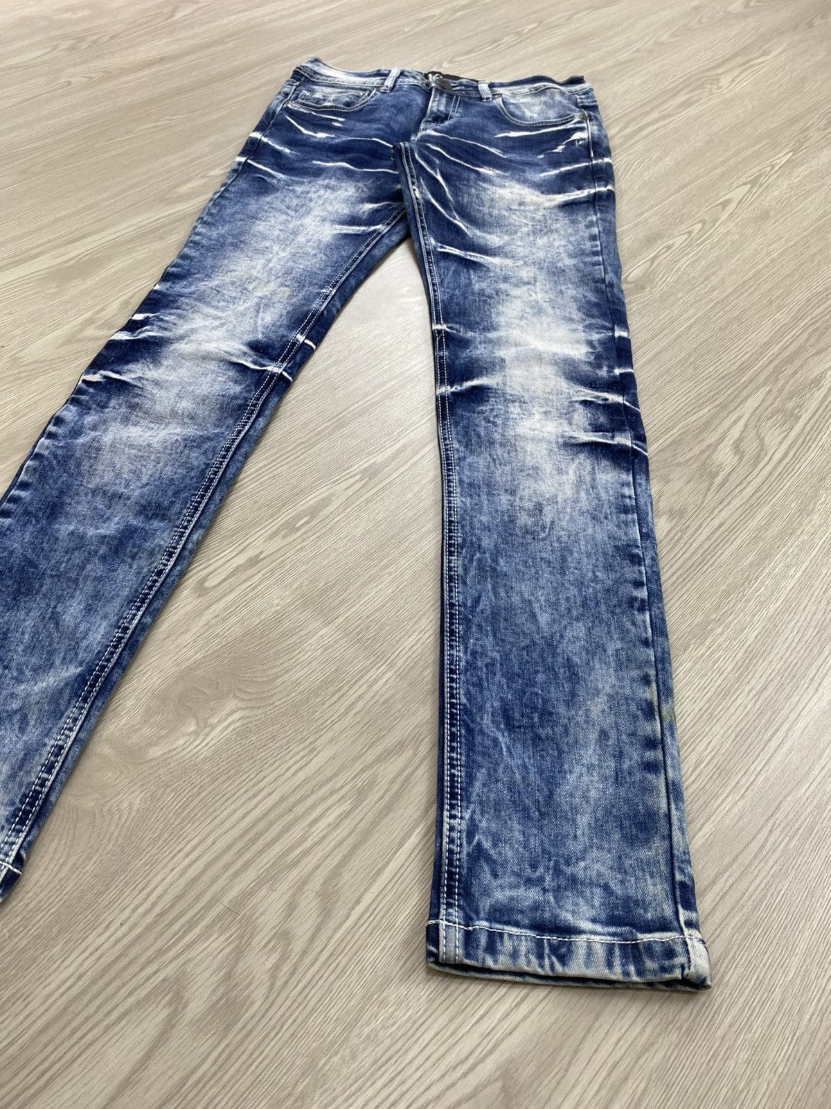 If Six Was Nine × Le Grande Bleu (L.G.B.) × Tornado Mart 2000s Cavaria Fuga Clawmark Nice Faded Skinny Jeans Size US 26 / EU 42 - 5 Thumbnail