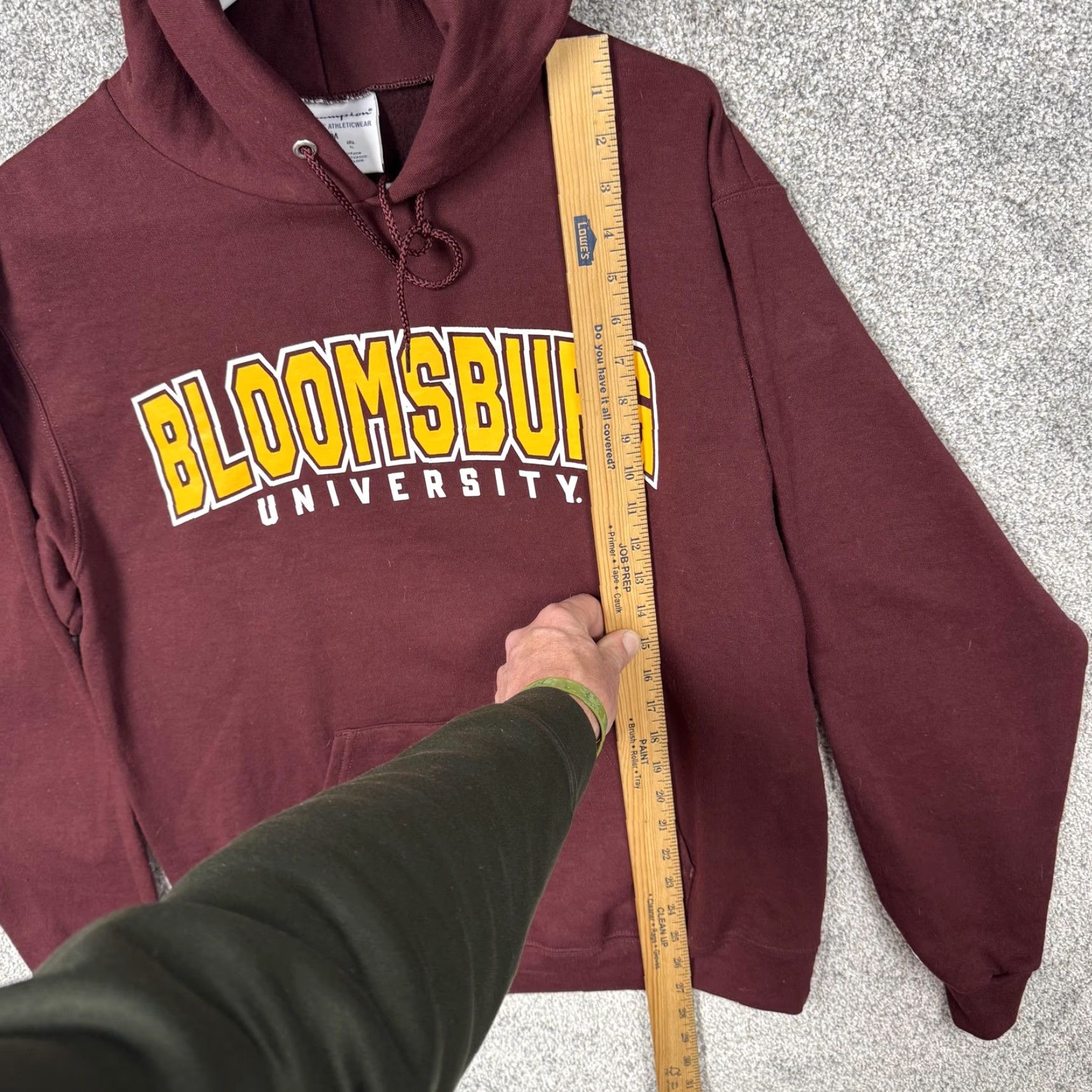 Champion Champion Bloomsburg University Hoodie Mens Medium Maroon Red Fleece Sweatshirt Size US M / EU 48-50 / 2 - 2 Thumbnail
