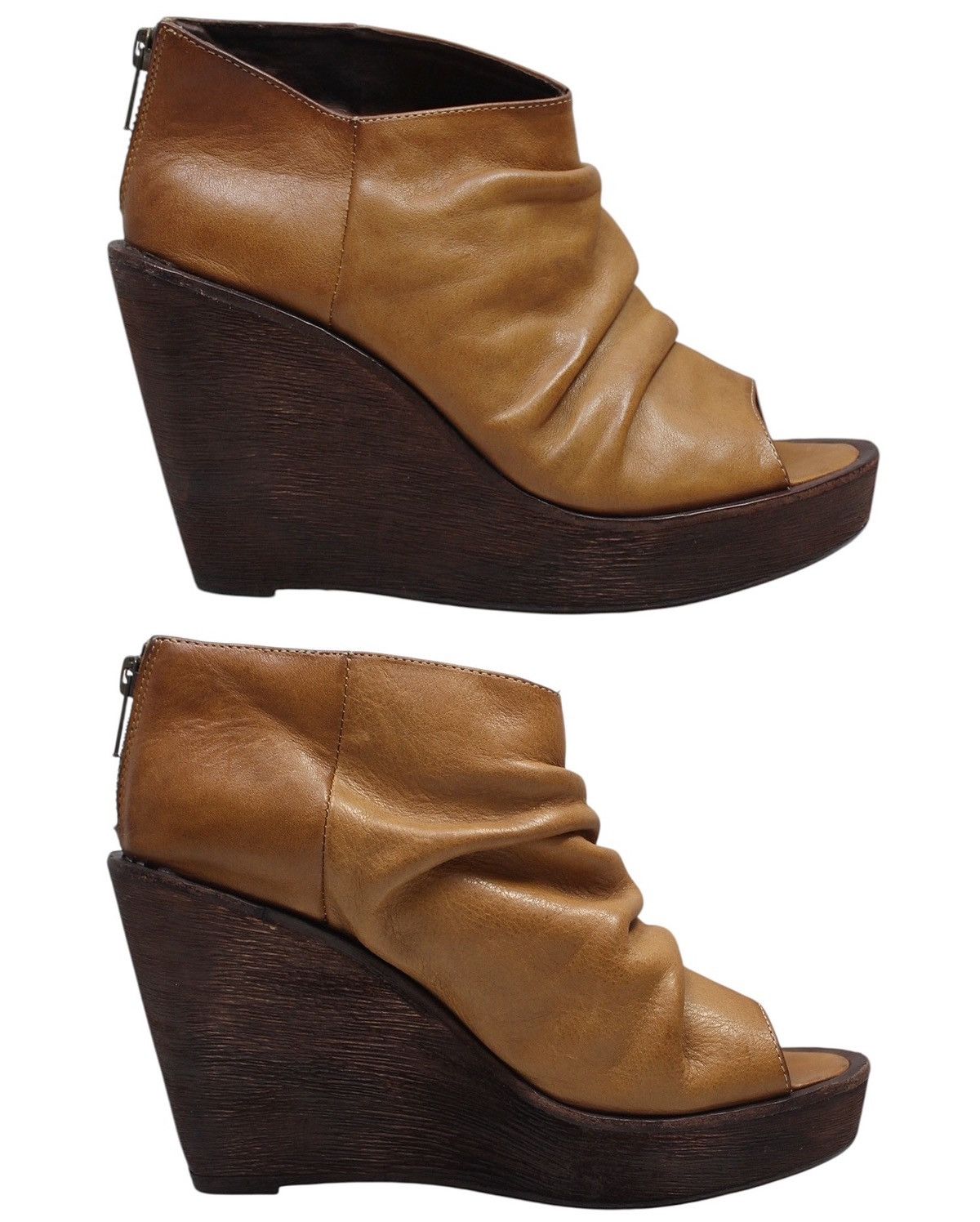 Designer 2000S INITIAL LEATHER WEDGE BOOTS – VERO CUOIO MADE Size US 7 / IT 37 - 2 Thumbnail
