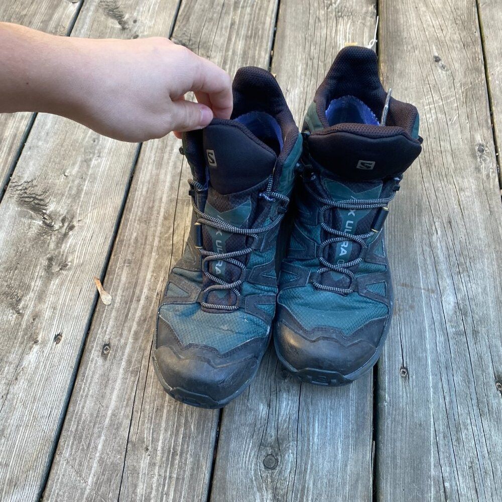 Salomon Salomon X Ultra 4 Mid Gore-Tex Hiking Boots Black Green Siz Size US 11.5 / EU 44-45 - 7 Thumbnail