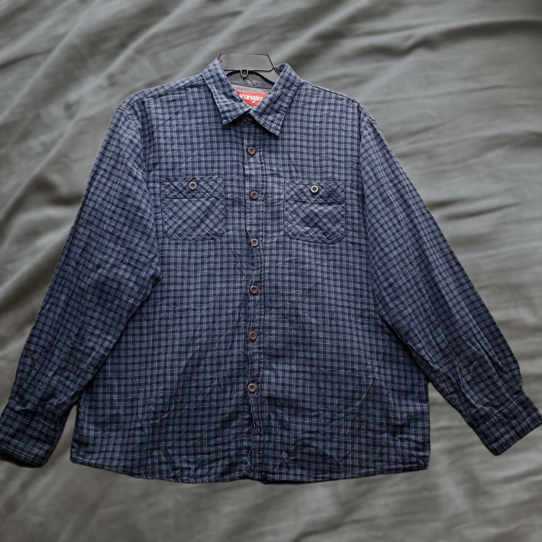 Wrangler Wrangler Flannel Shirt Mens XL Multi Plaid Pocket Long Sleeve Collared Button-Up Size US XL / EU 56 / 4 - 1 Thumbnail