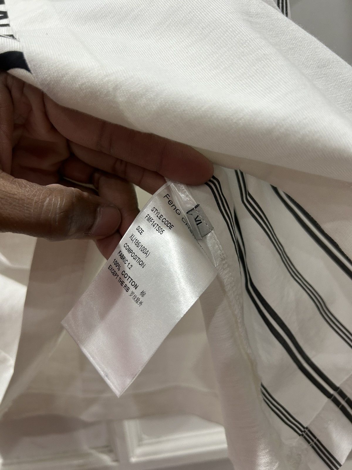 Feng Chen Wang Feng Chen wang striped paneled shirt Size US XL / EU 56 / 4 - 8 Thumbnail