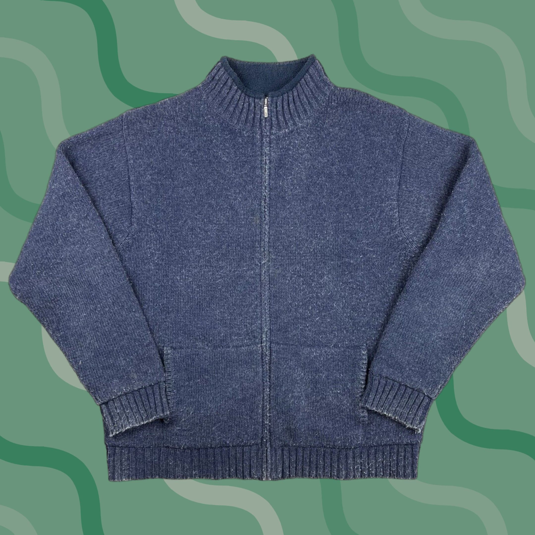 Vintage VINTAGE L.L. Bean Wool Sweater Jacket XL Mens Full Zip Blue Solid Outdoor Cardigan Size US XL / EU 56 / 4 - 1 Thumbnail