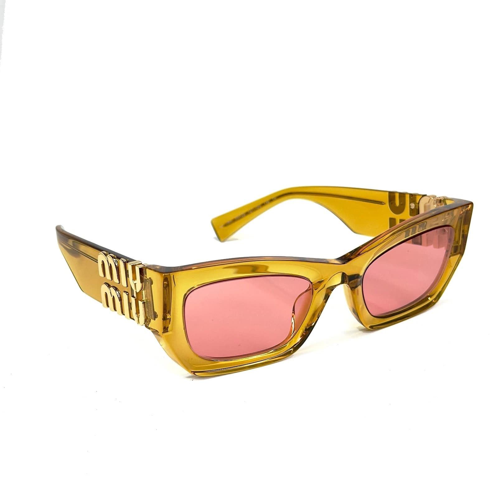 Miu Miu MIU MIU GLIMPSE LOGO MU09WS Orange Pink Logo Geometric 09W Size ONE SIZE - 9 Thumbnail