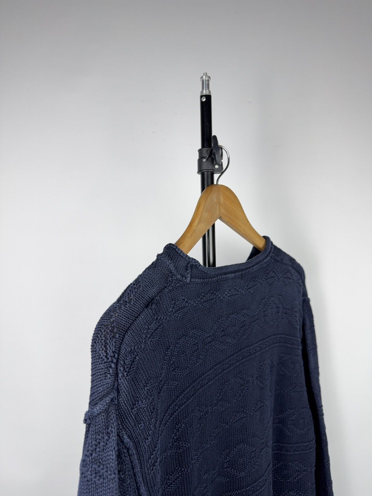 Gant Luxury GANT Textured Knit Crewneck Sweater Navy Cotton Size US M / EU 48-50 / 2 - 10 Thumbnail