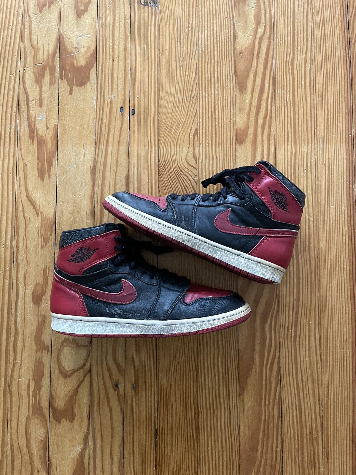 Jordan Brand Vintage Jordan 1 Bred High 1994 Black / Red | Grailed