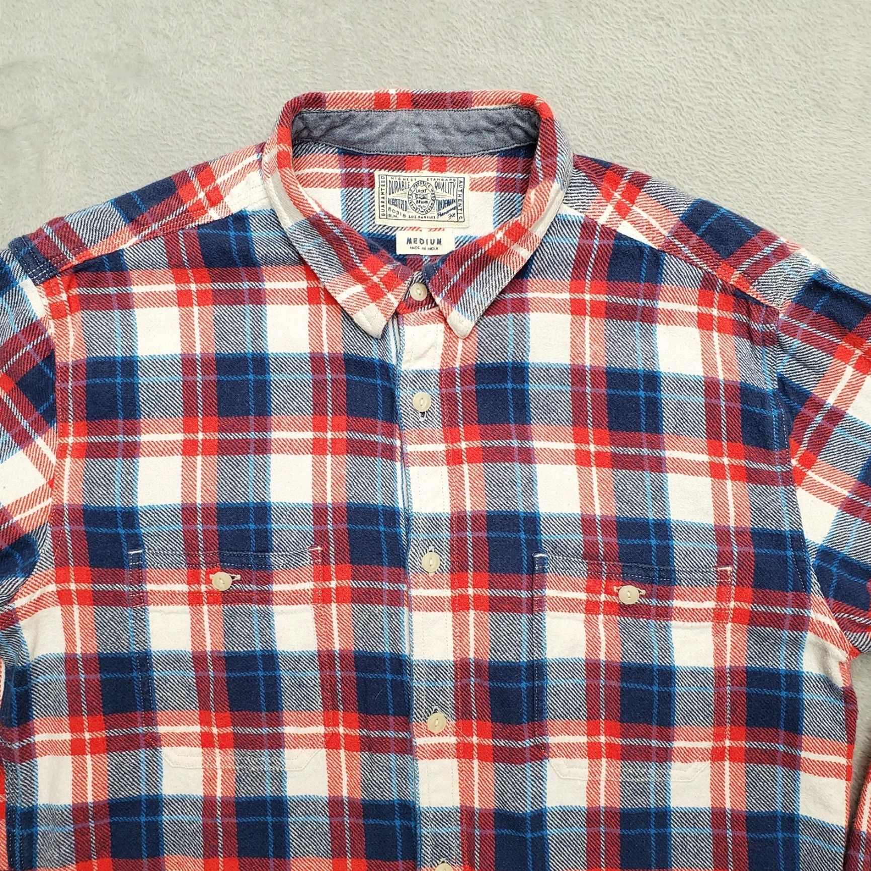 Lucky Brand Lucky Brand Shirt Mens M Blue Plaid Flannel Long Sleeve Casual Outdoor Camp Shirt Size US M / EU 48-50 / 2 - 2 Thumbnail