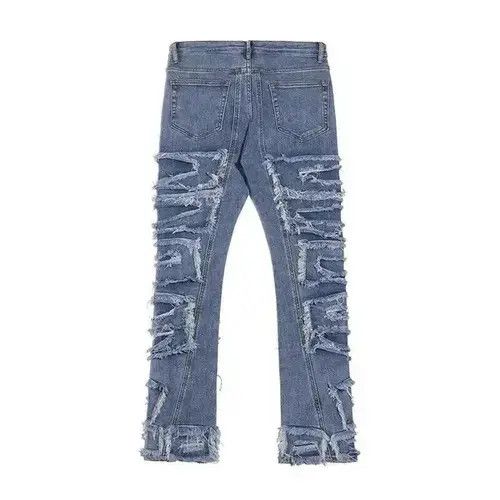 Jean Blue Color Hip Hop Loose Denim Trousers Vibe Style Size US 32 / EU 48 - 4 Thumbnail