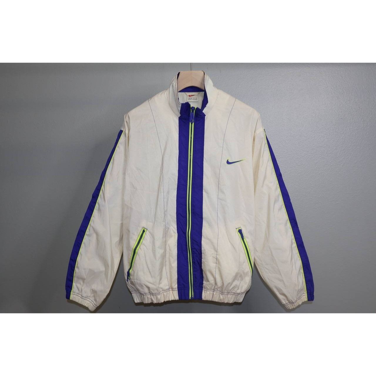 Nike VTG Nike Track Jacket Womens M White Blue Embroidery Size M / US 6-8 / IT 42-44 - 1 Thumbnail